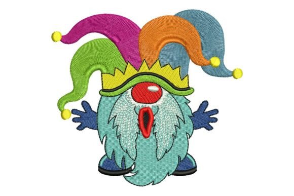 Gnome Clown: A Playful Halloween Embroidery Gem