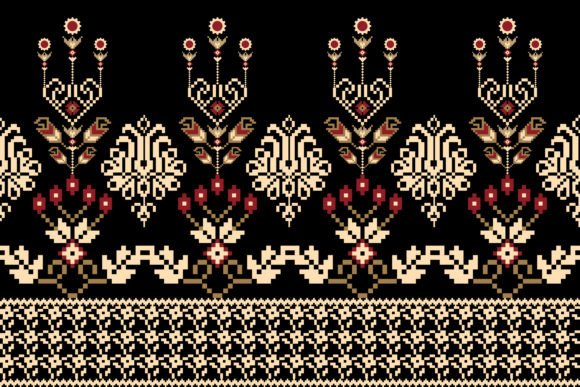 Reviewing Arabesque Floral Cross Stitch Pattern for Apparel